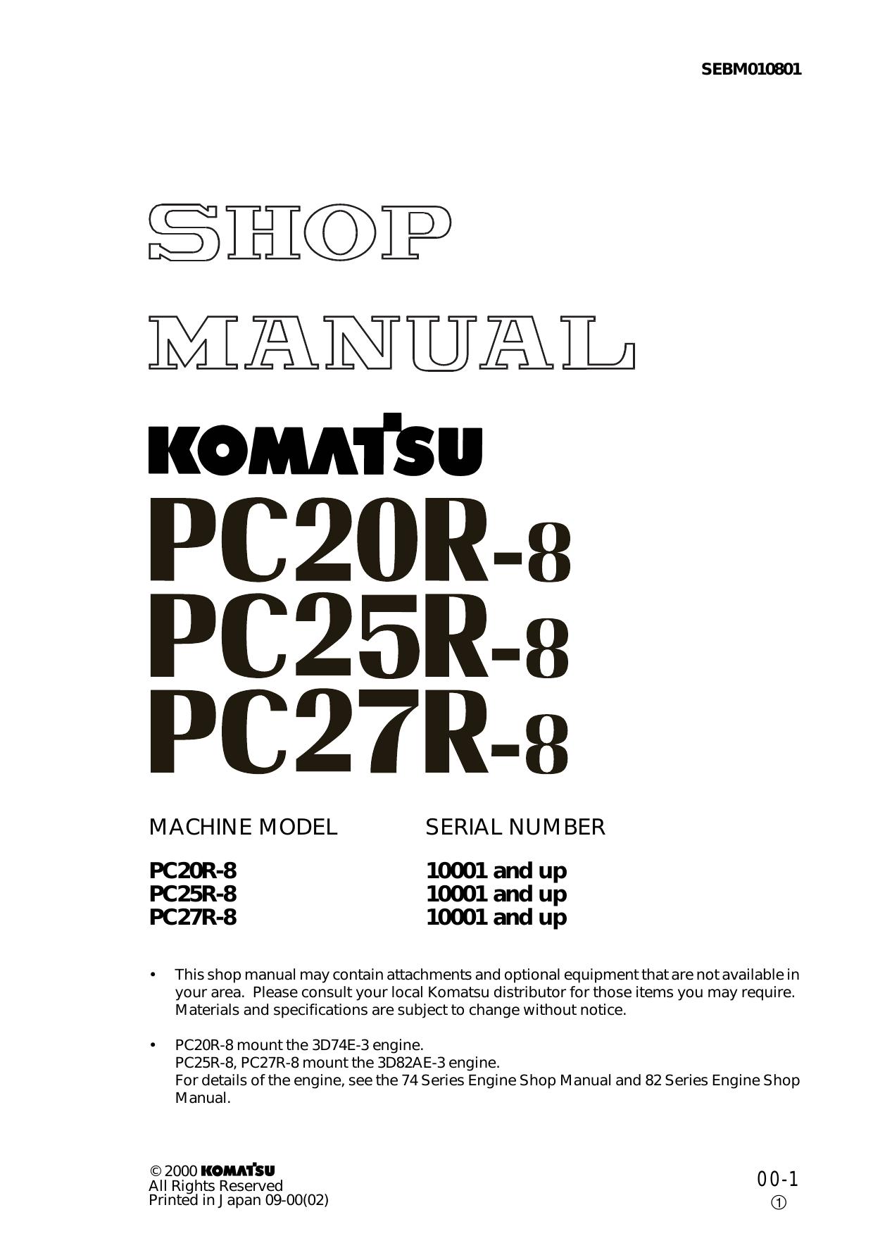 PC20R-8 PC25R-8 PC27R-8 Shop Manual